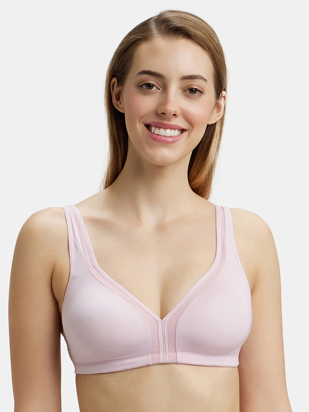 

Jockey Wirefree Non Padded Soft Touch Microfiber Full Coverage Everyday Bra-1820, Pink