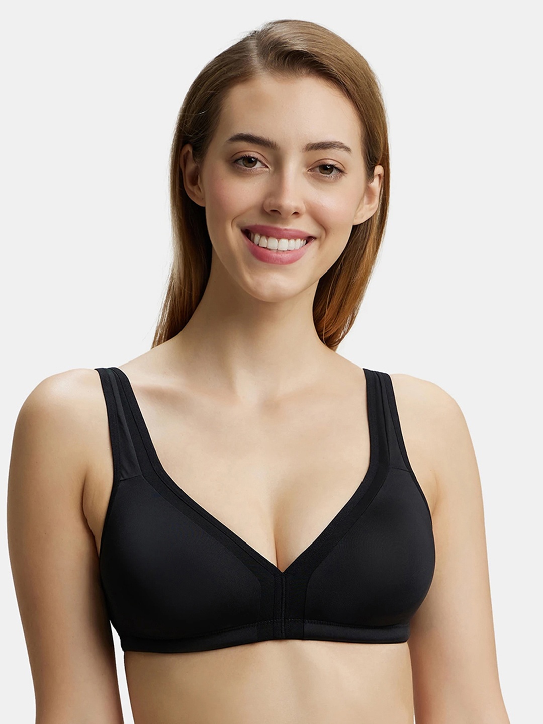 

Jockey Wirefree Non Padded Soft Touch Microfiber Full Coverage Everyday Bra-1820, Black