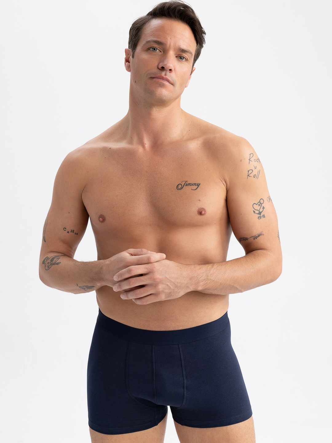 

DeFacto Men Mid Rise Trunk 231850875, Navy blue