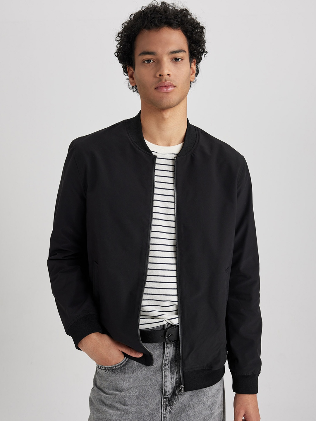 

DeFacto Mandarin Collar Tailored Jacket, Black