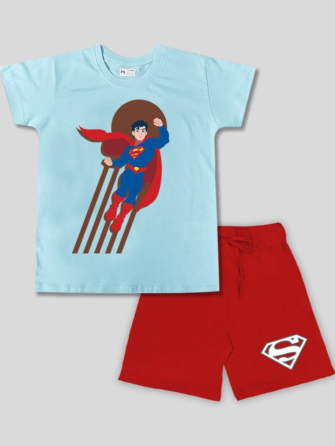 

Minute Mirth Boys Superman Printed Pure Cotton Clothing Set, Blue