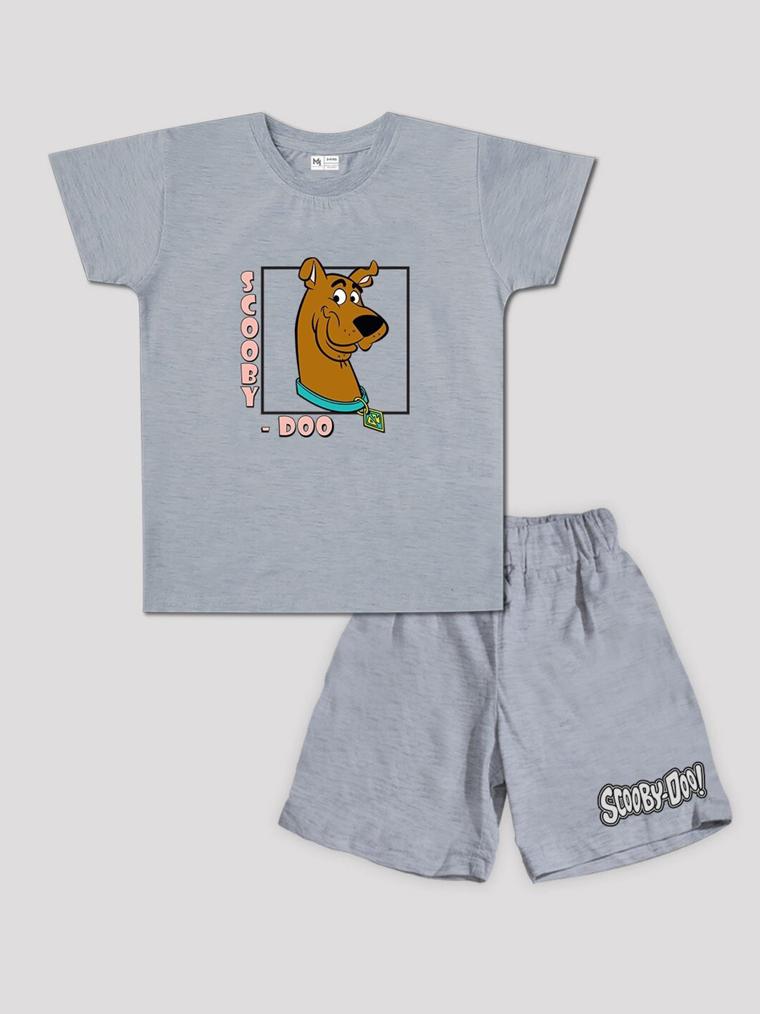 

Minute Mirth Boys Scooby-Doo Printed Pure Cotton Clothing Set, Grey