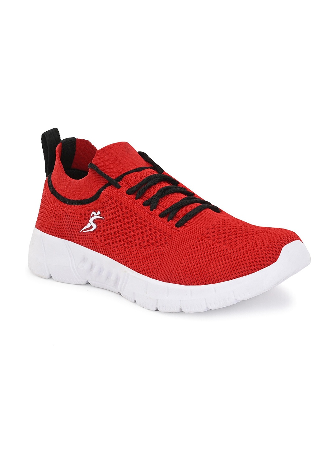 

San Frissco Men Textured Breathable Running Shoes, Red