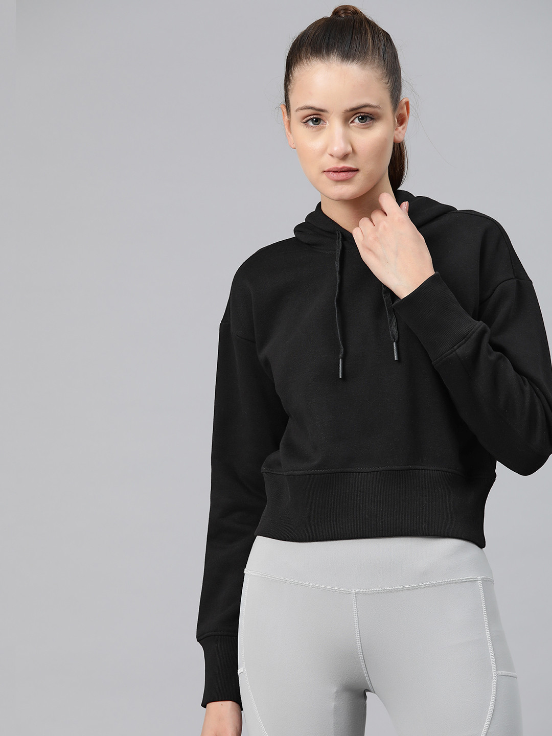 

Alcis Hooded Crop Sweatshirt, Black