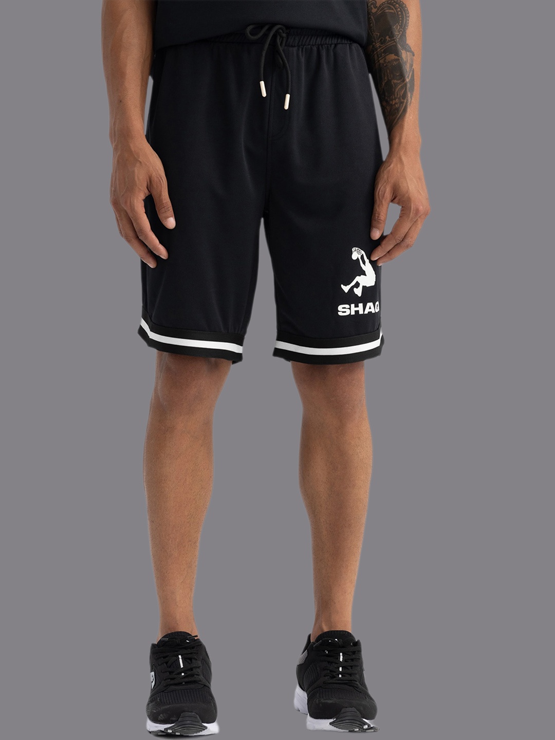 

DeFacto Men Graphic Printed Sports Shorts, Black