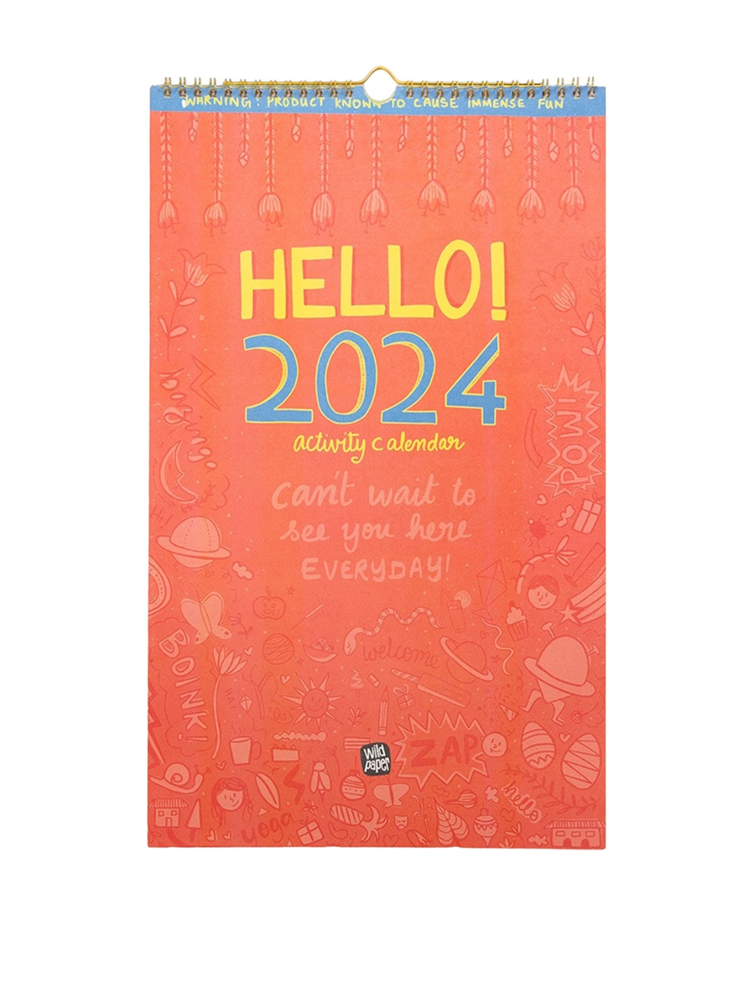 

happywagon Kids 2024 Activity Wall Calendar, Orange