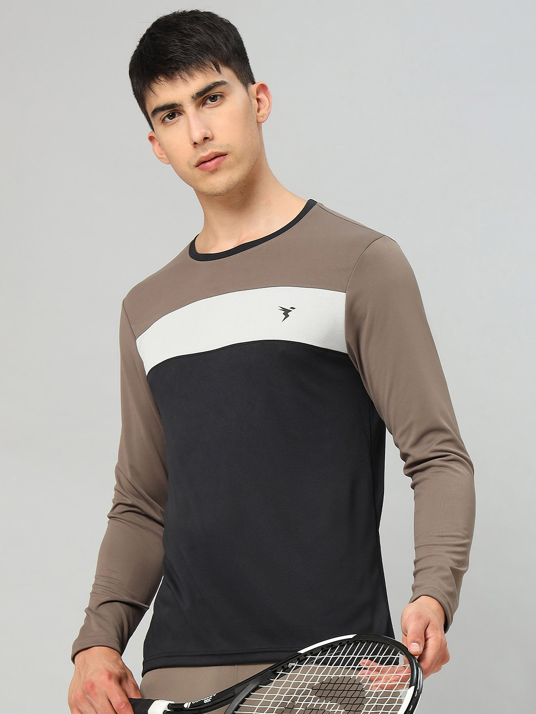 

Technosport Men Active Colourblock Dry Fit T-shirt, Charcoal