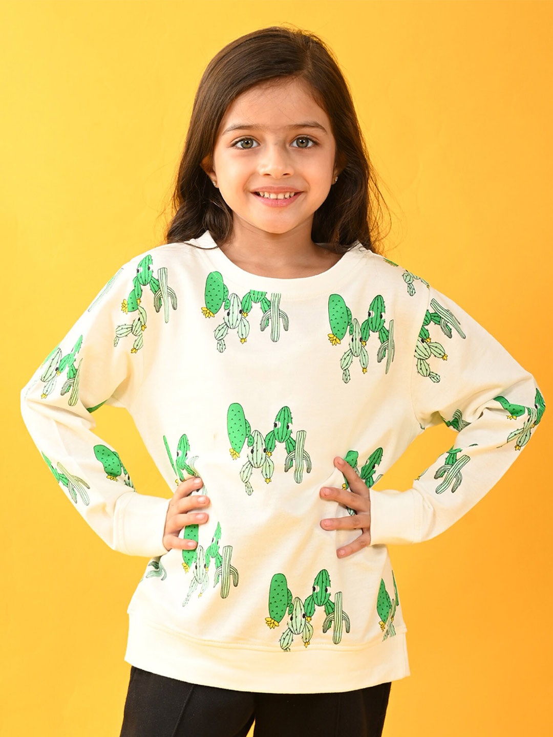 

Anthrilo Girls Graphic Printed Fleece Pullover Sweatshirt, White