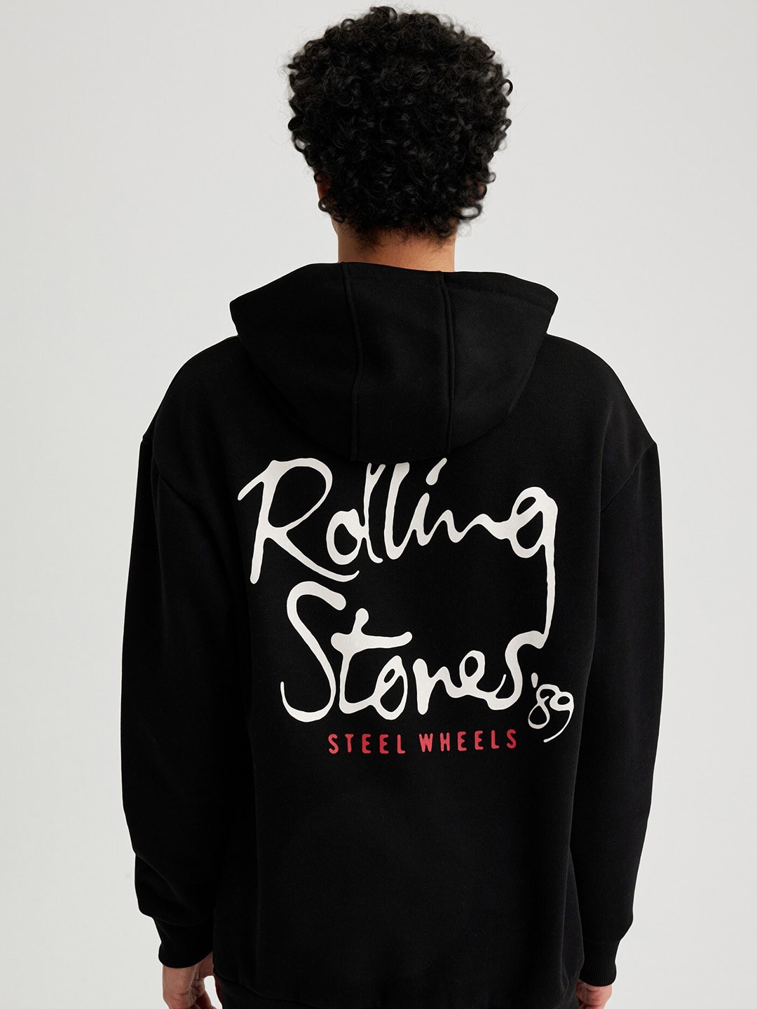 

DeFacto Typography Printed Hooded Pure Cotton Pullover Sweatshirt, Black