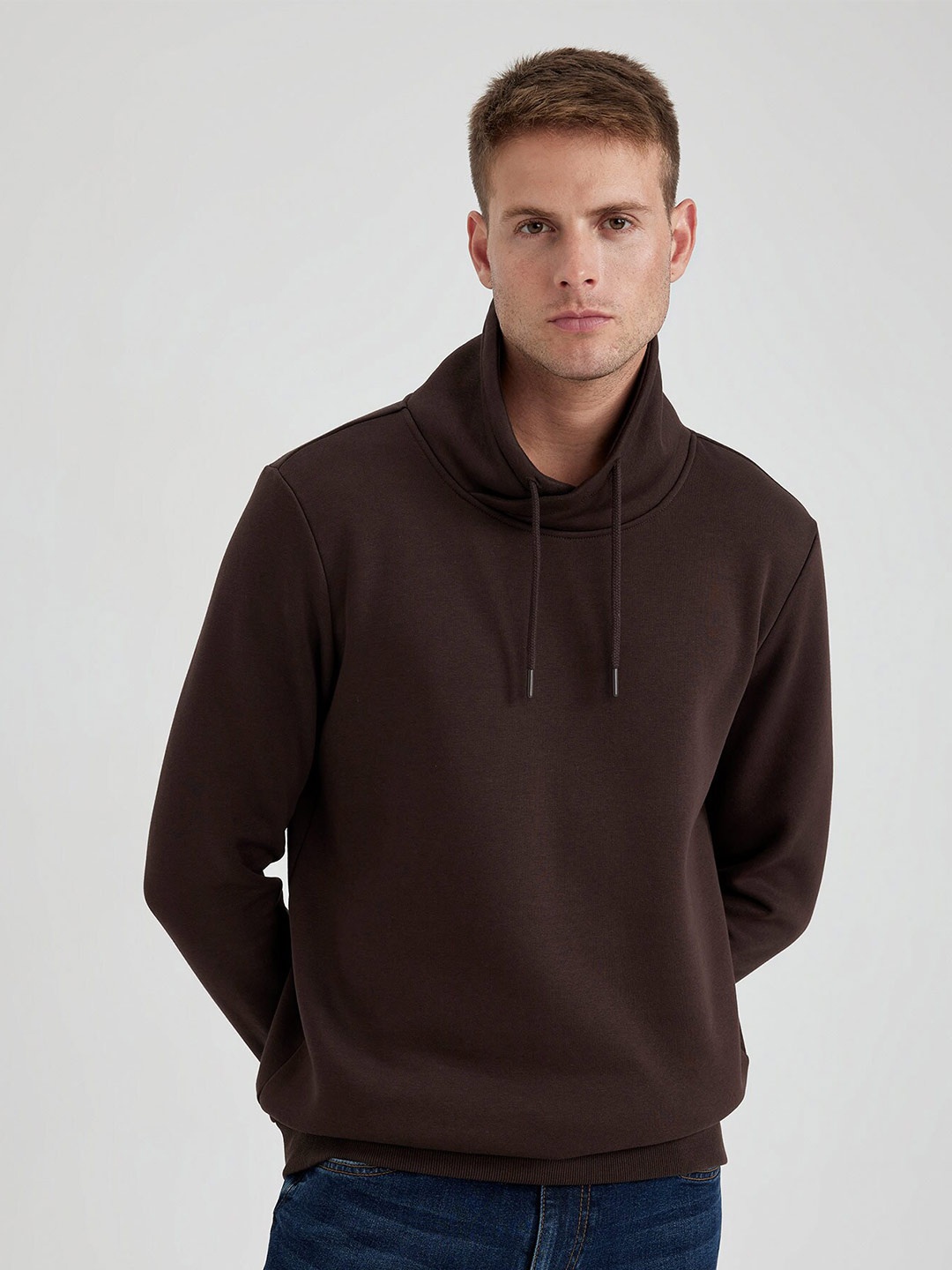 

DeFacto Hooded Cotton Sweaters, Brown