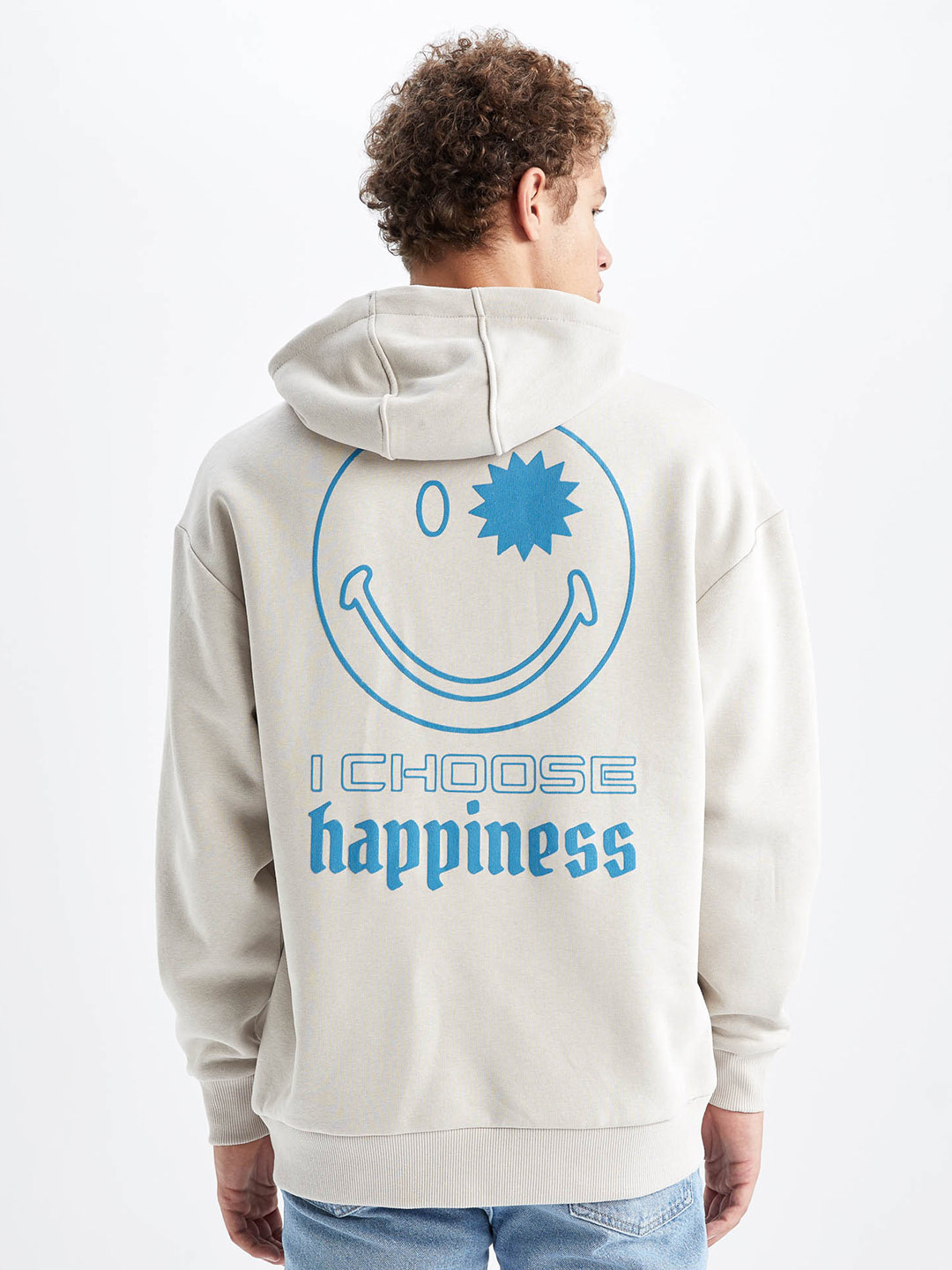 

DeFacto Typography Printed Hooded Pullover Sweatshirt, Off white