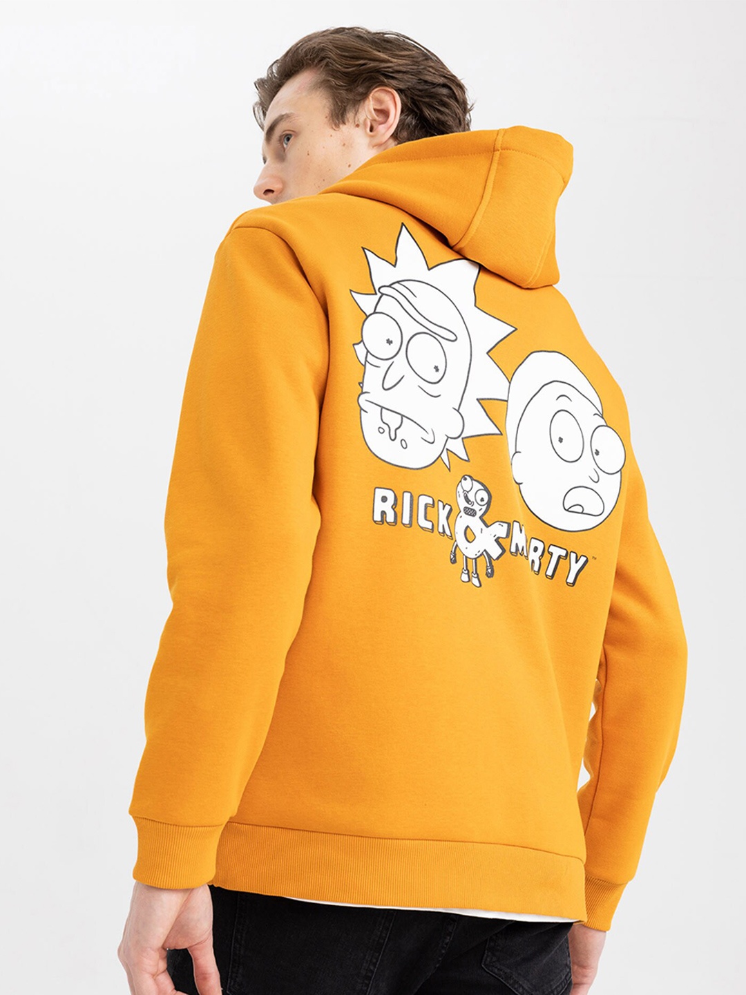 

DeFacto Graphic Printed Hooded Sweatshirt, Orange