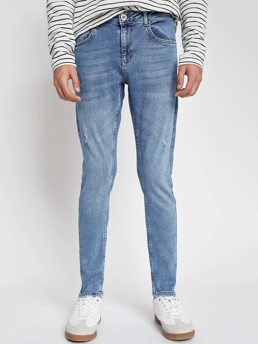 

DeFacto Men Mid-Rise Cotton Trousers, Blue