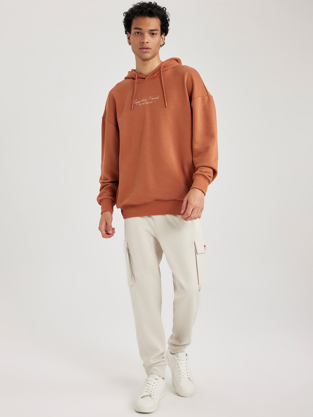 

DeFacto Men Cotton Joggers Trousers, Off white