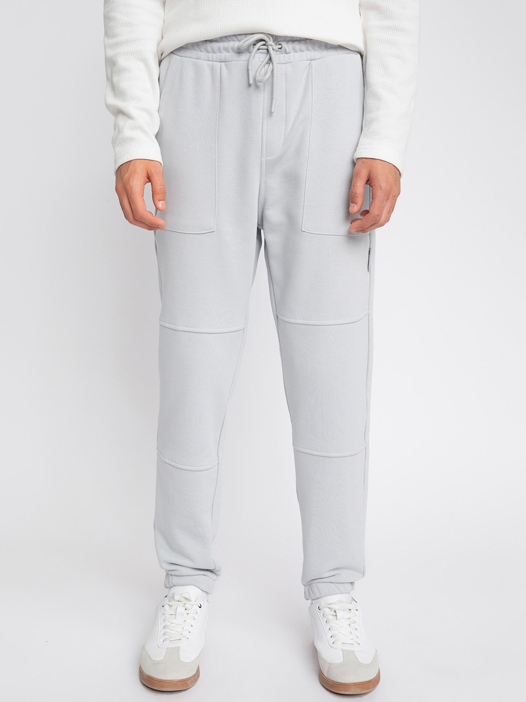 

DeFacto Men Mid Rise Plain Cotton Joggers, Grey