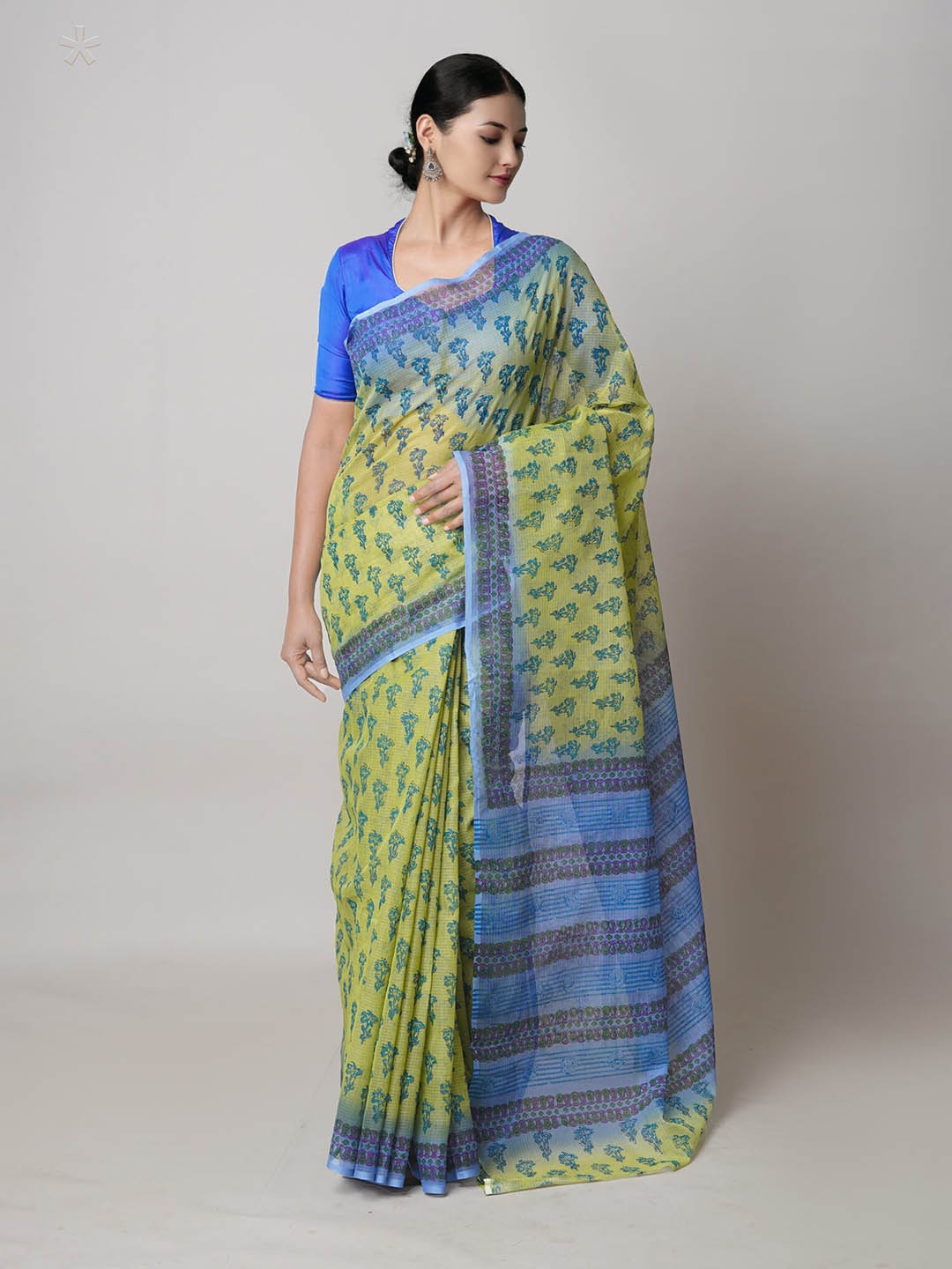 

Unnati Silks Ethnic Motifs Printed Pure Cotton Kota Saree, Green