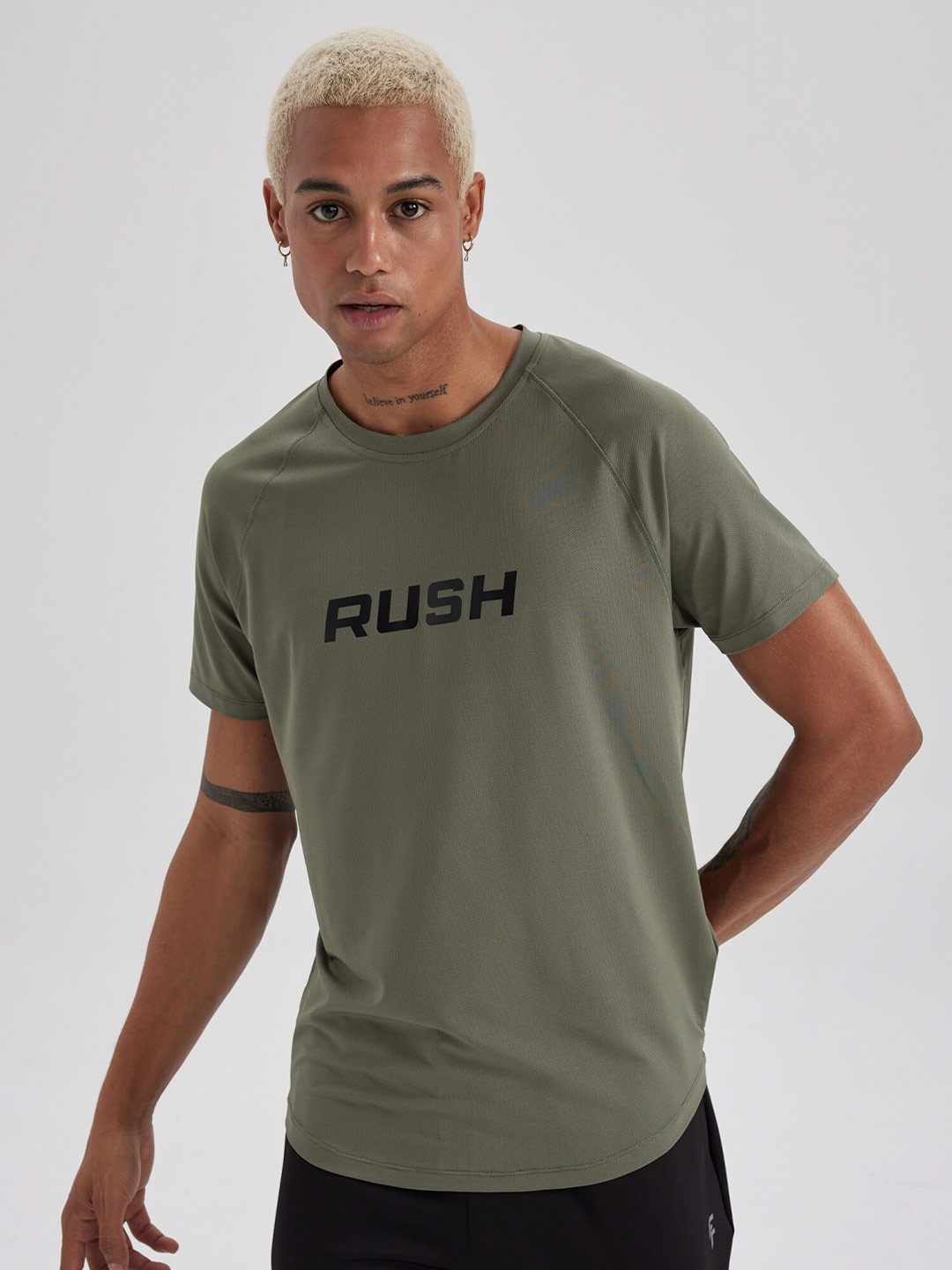 

DeFacto Typography Printed T-shirt, Green