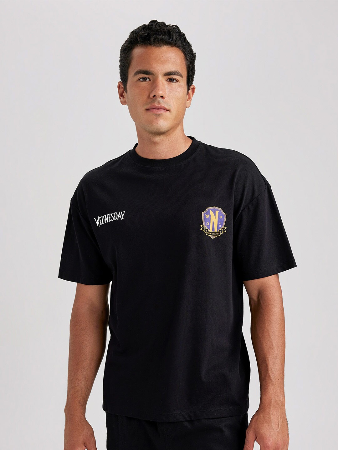 

DeFacto Typography Printed T-shirt, Black