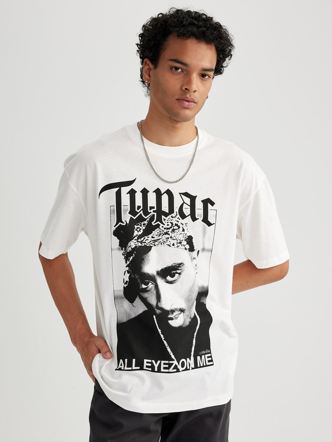 

DeFacto Typography Printed T-shirt, White