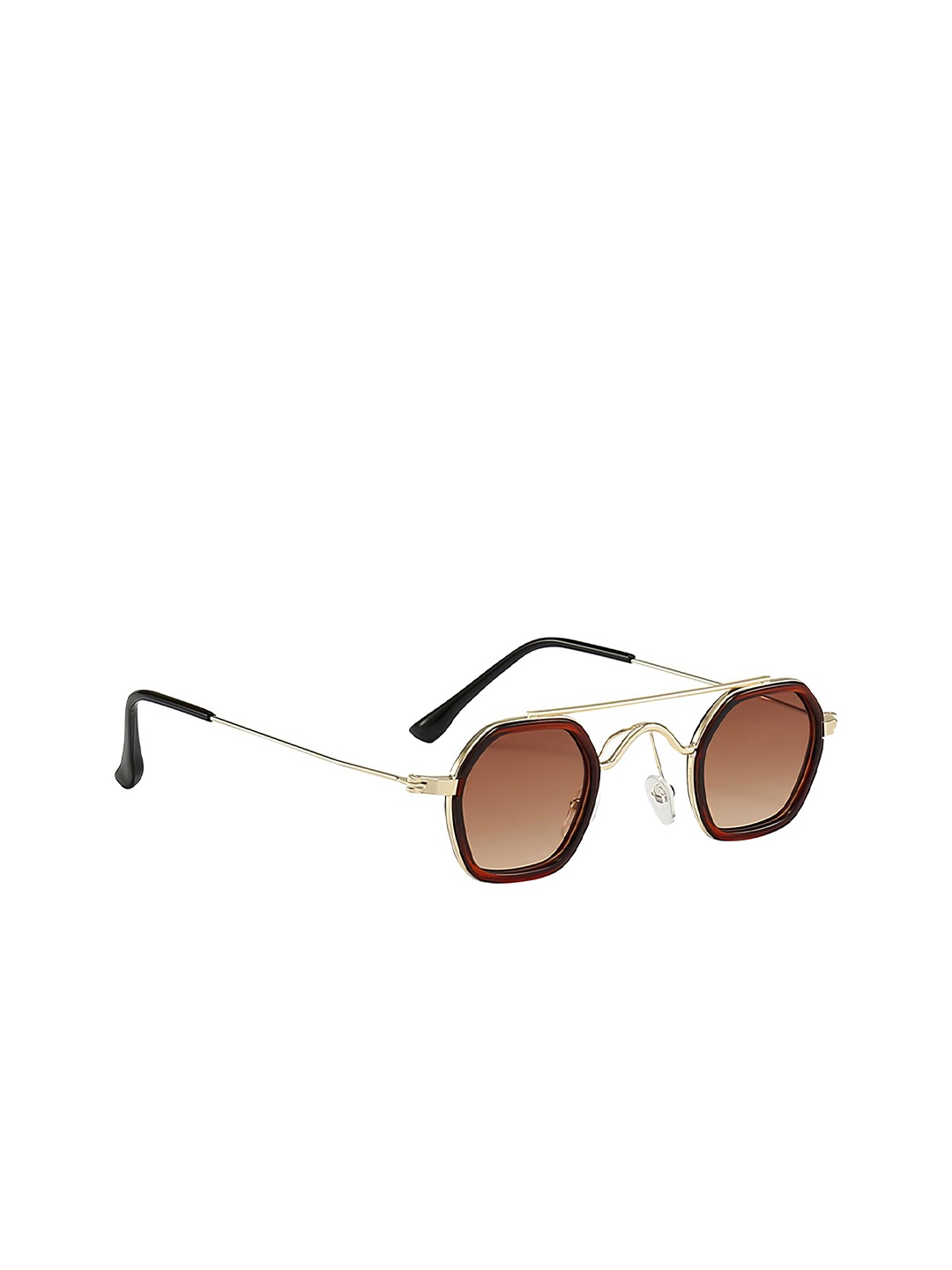 

Spiky Kids Rectangle Sunglasses with UV Protected Lens SP9820_GLD_BRN, Brown