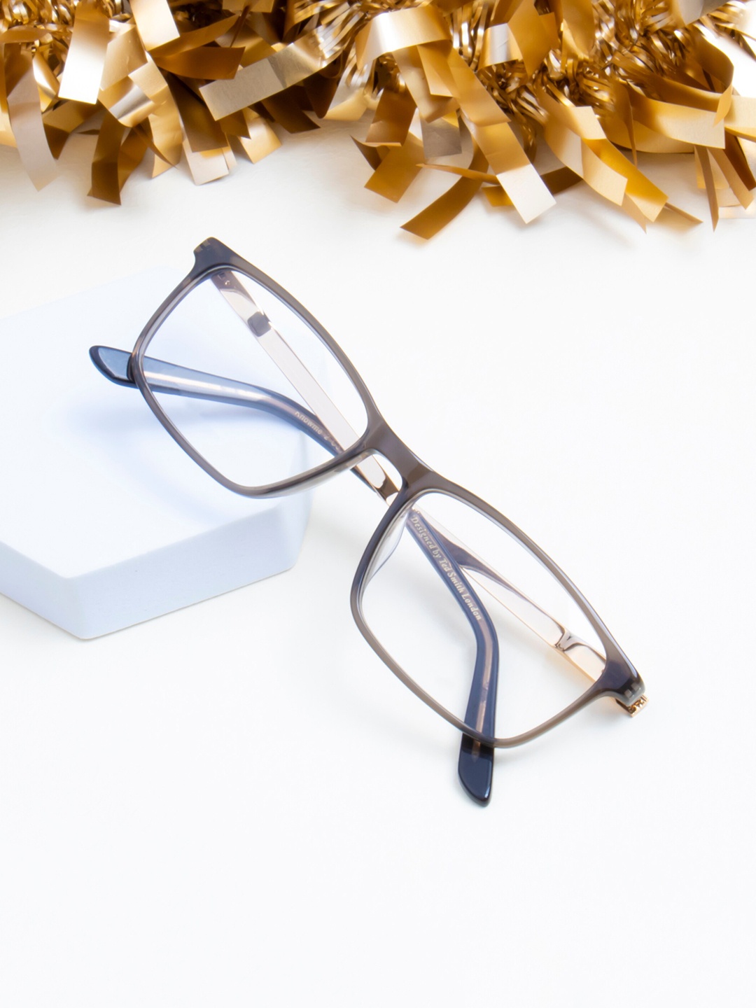 

Ted Smith Unisex Full Rim Rectangle Frames, Grey