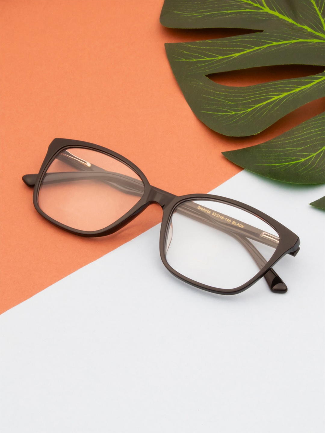 

Ted Smith Women Full Rim Square Frame TS-SHAINA_BLK, Transparent
