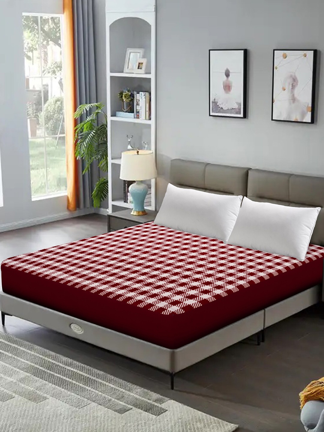 

DREAM CARE Red Quilted Breathable Water Resistant King Bed Mattress Protector