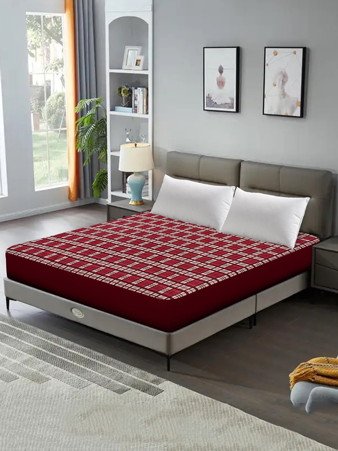 

DREAM CARE Red Quilted Breathable Water Resistant Single Bed Mattress Protector