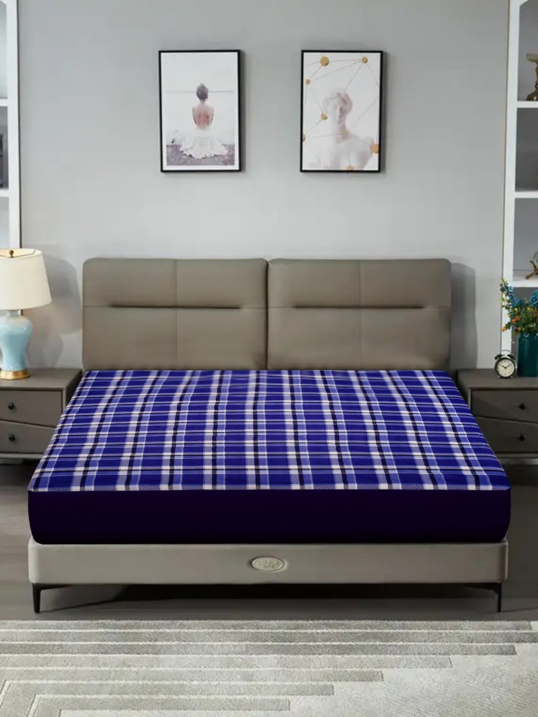 

DREAM CARE Blue & White Quilted Breathable Water Resistant Mattress Protector
