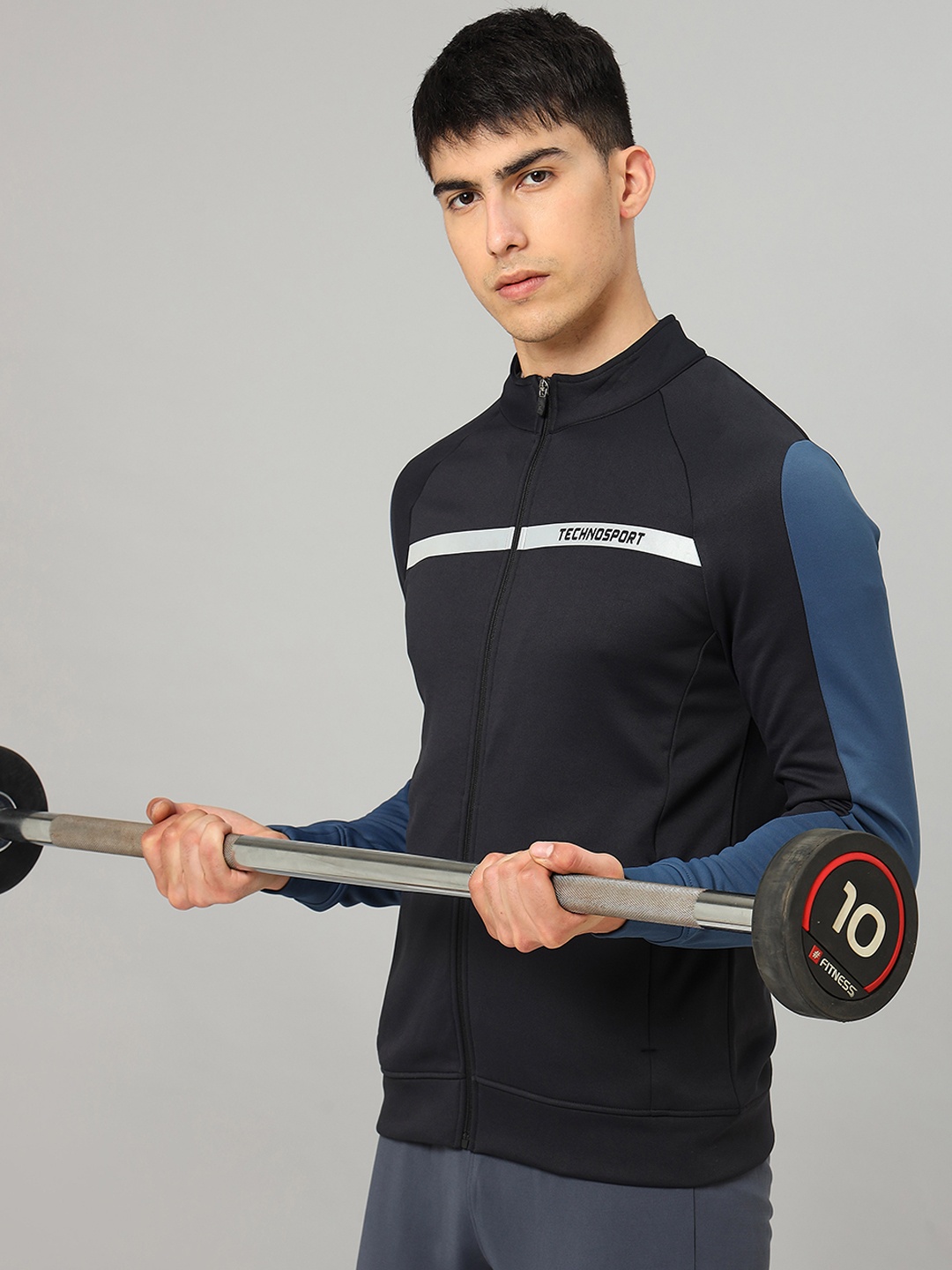 

Technosport Colourblocked Lightweight Antimicrobial Running Sporty Jacket, Black