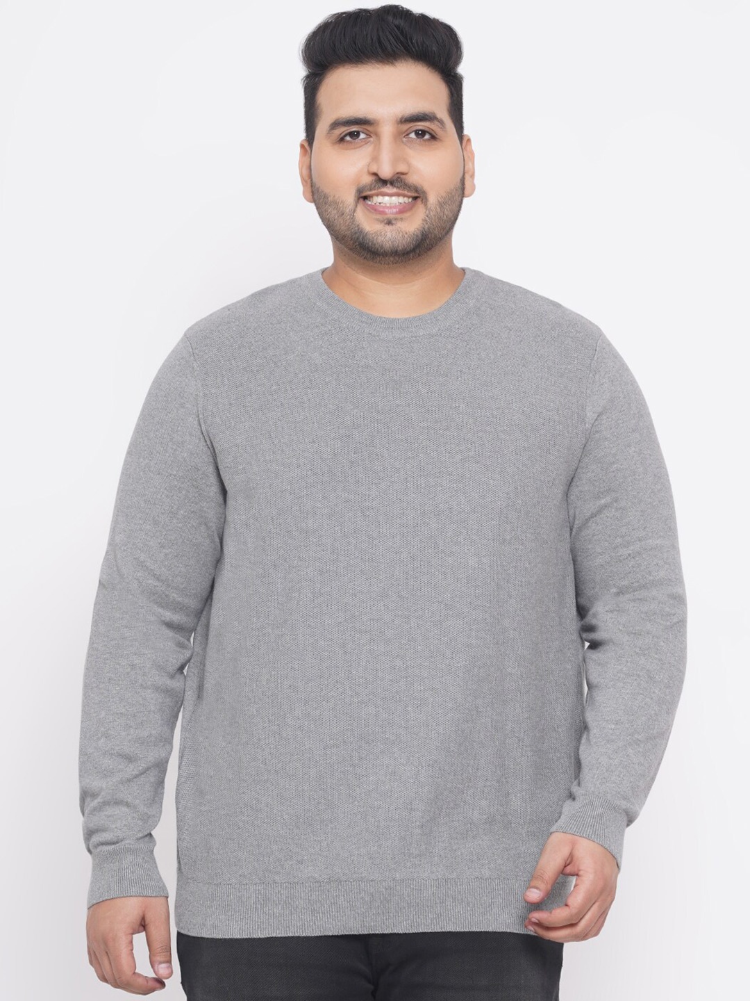 

Santonio Round Neck Long Sleeves Pullover, Grey