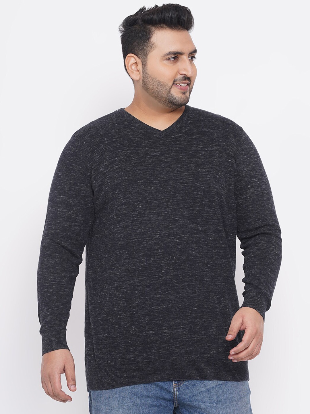 

Santonio V-Neck Long Sleeves Pullover, Grey