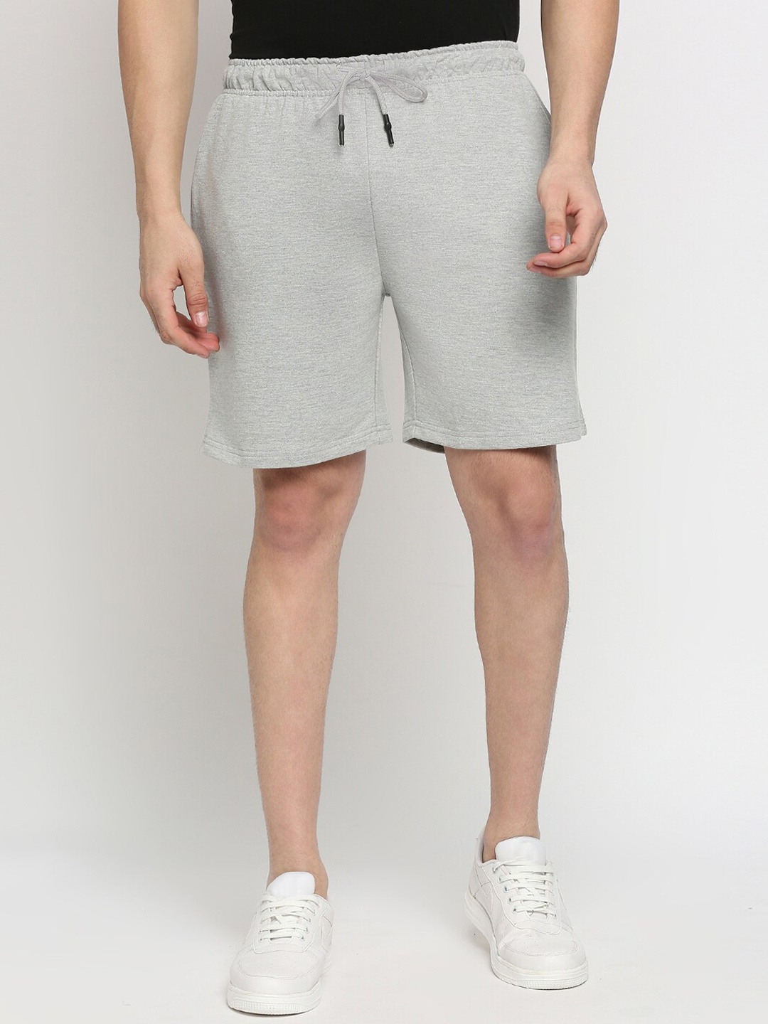 

MOD ECRU Men Mid-Rise Cotton Shorts, Grey