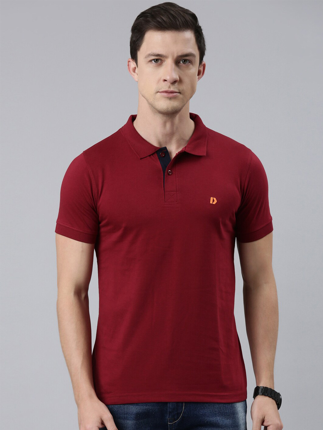

DIXCY SCOTT Regular Fit Polo Collar T-shirt, Maroon