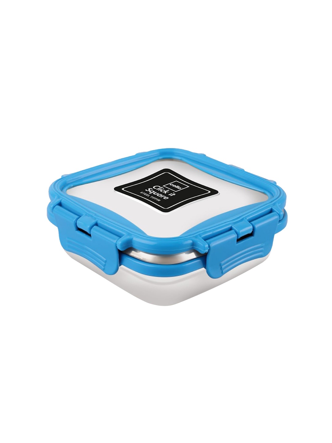 

Cello Click it Square Blue Stainless Steel Lunch Box-150ml