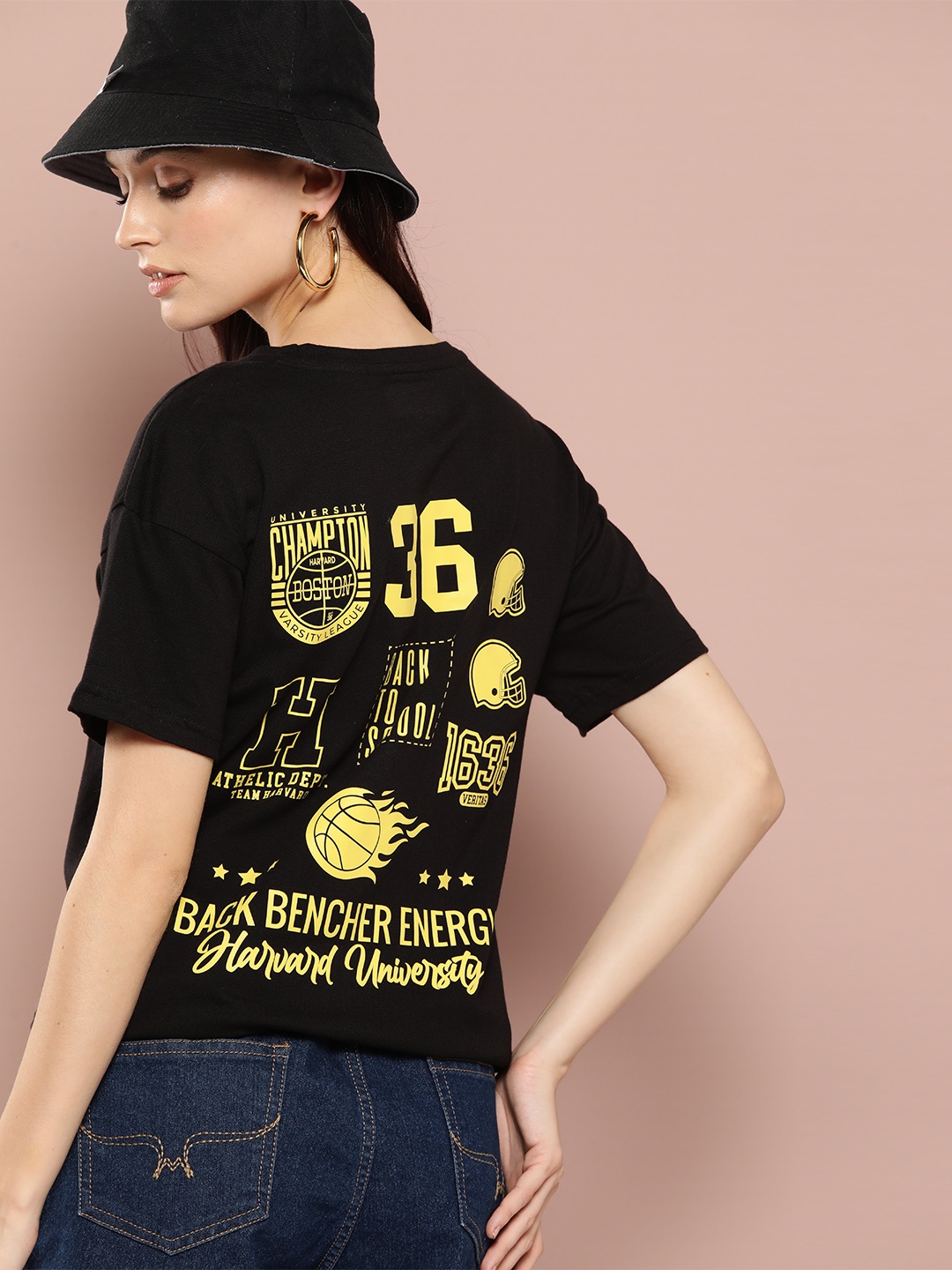 

Harvard Printed Pure Cotton T-shirt, Black