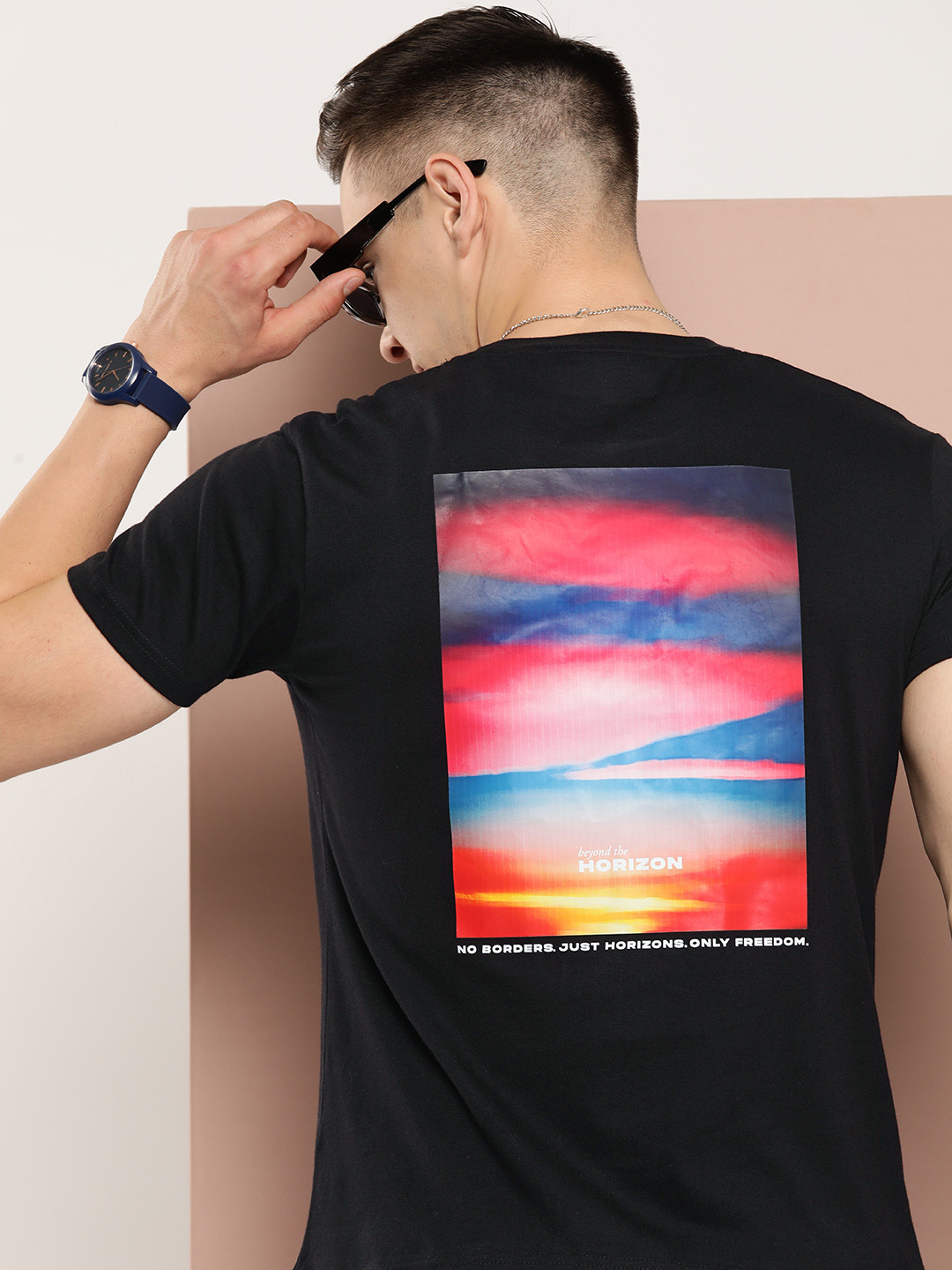 

Harvard Graphic Printed Pure Cotton T-shirt, Black
