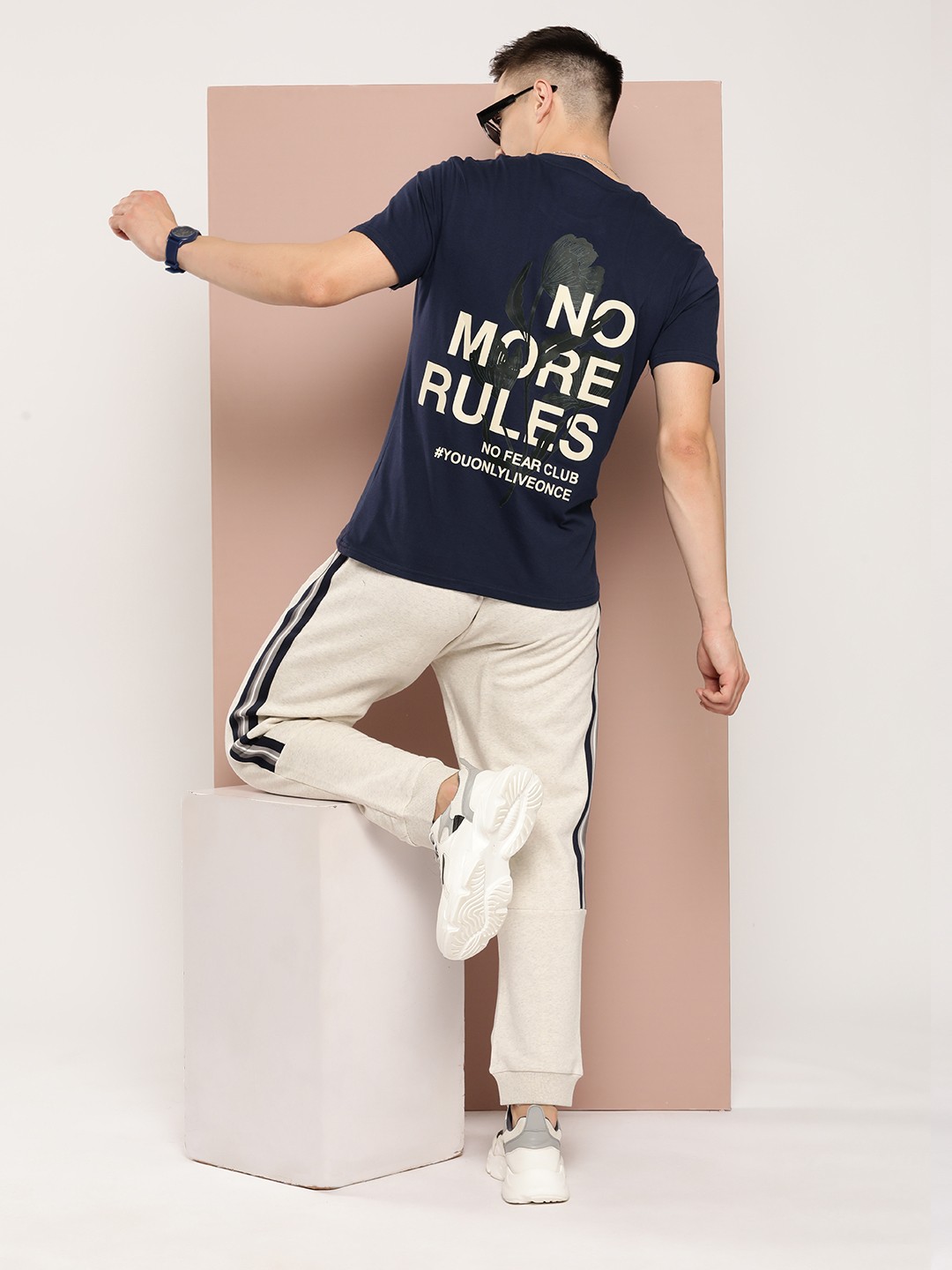 

Harvard Typography Printed Pure Cotton T-shirt, Navy blue