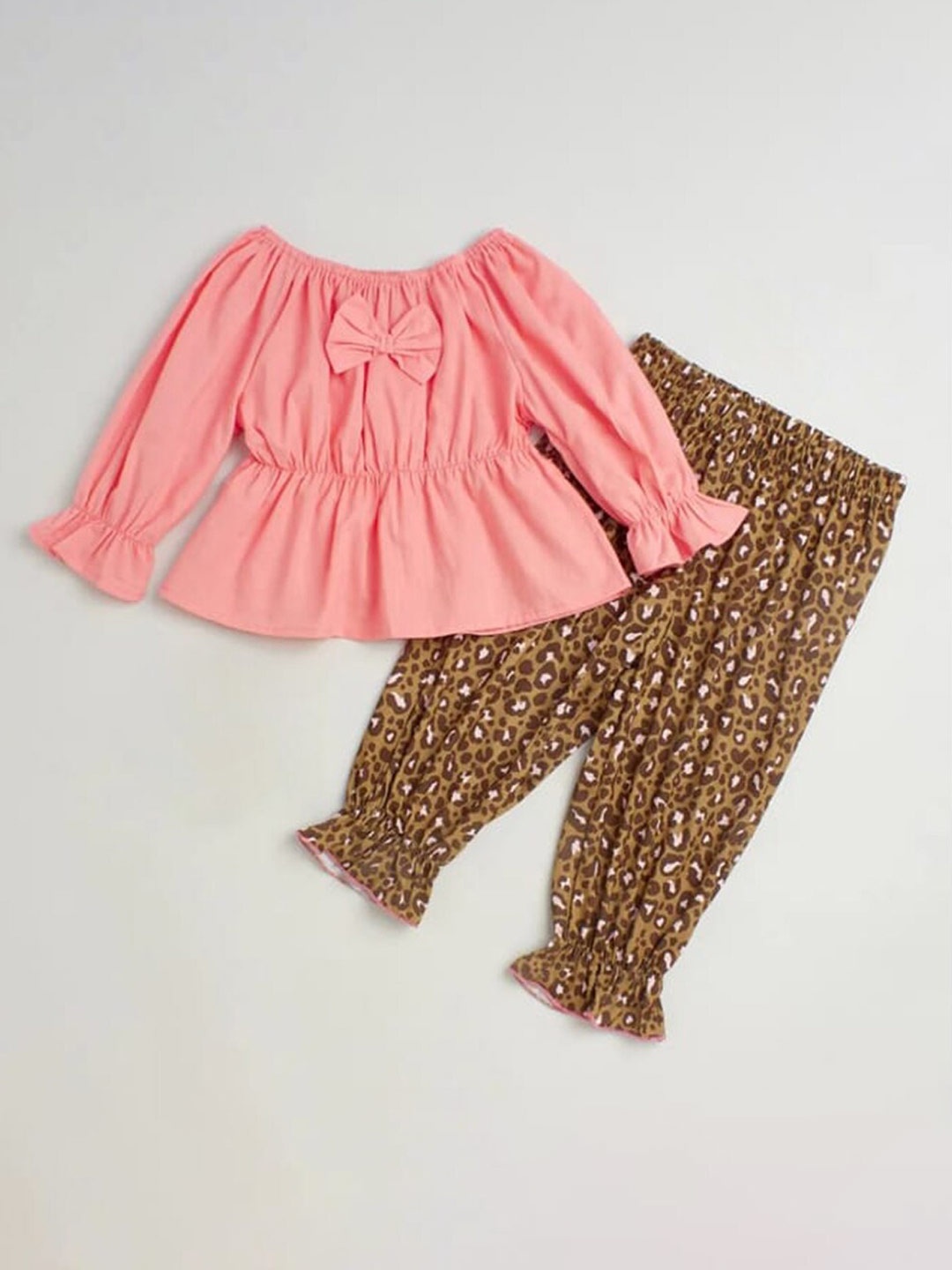 

M'andy Girls Cotton Top with Pyjamas, Peach