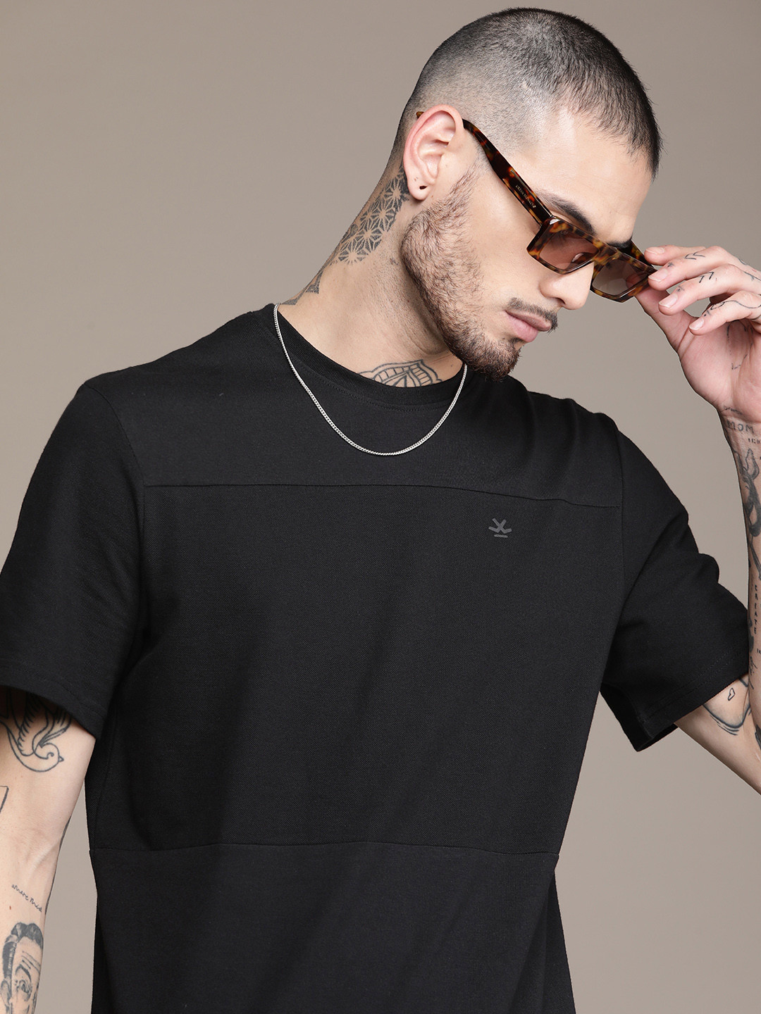 

WROGN Pure Cotton T-shirt, Black