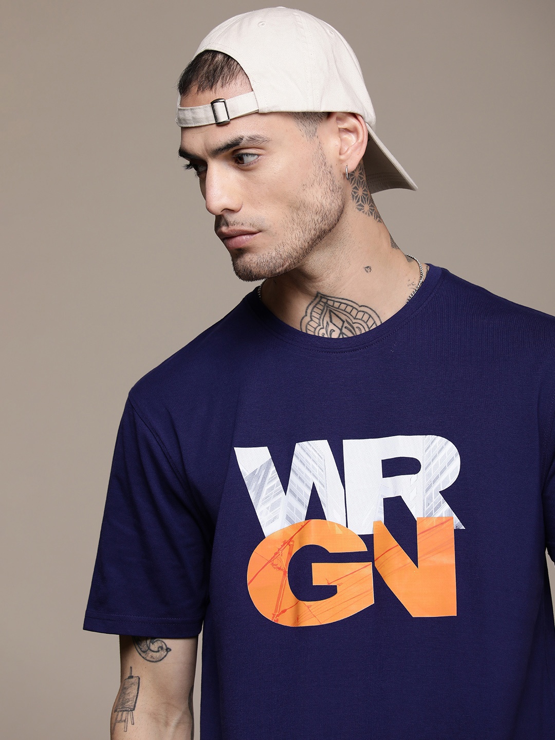

WROGN Typography Printed T-shirt, Blue