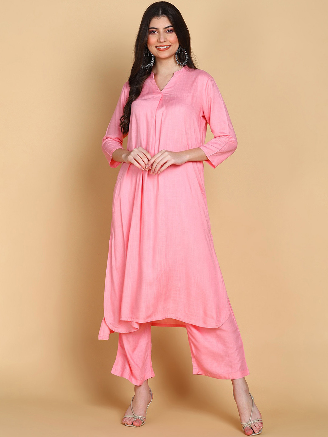 

KALINI Regular Kurta With Palazzos, Pink