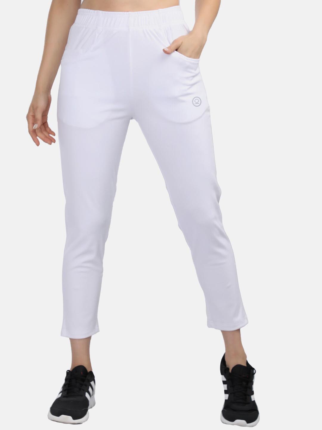 

CHKOKKO Women Mid-Rise Dry Fit Training Or Gym Track Pant, White