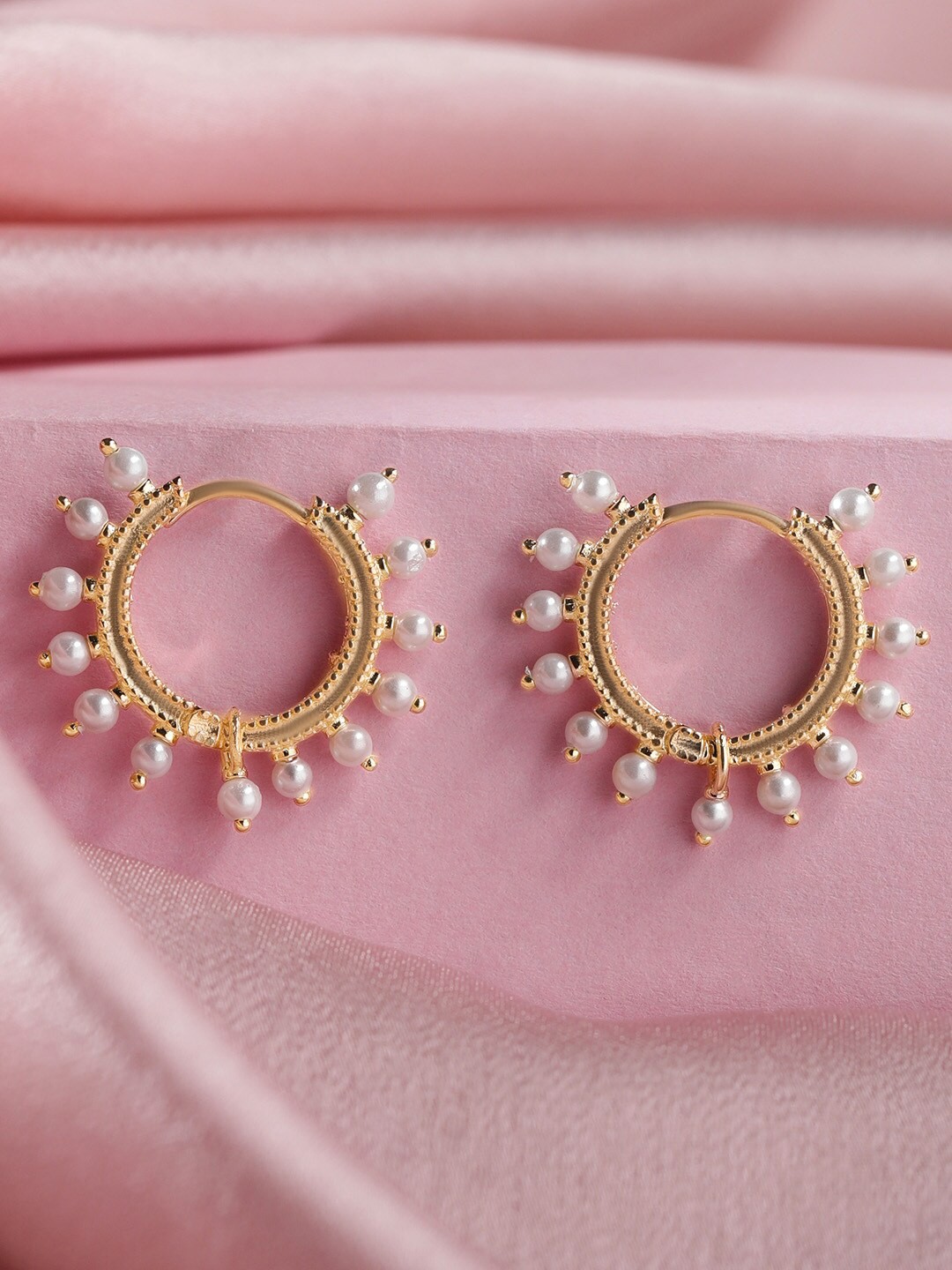 

Rubans Silver Silver Plated Hoop Earrings, Rose gold