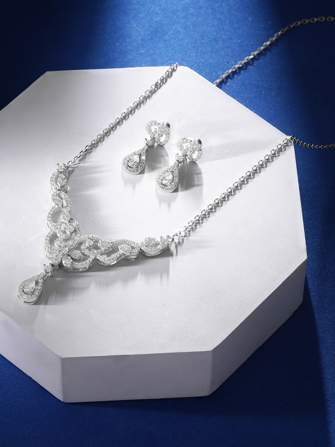 

Rubans Silver Rhodium Plated Jewellery Set