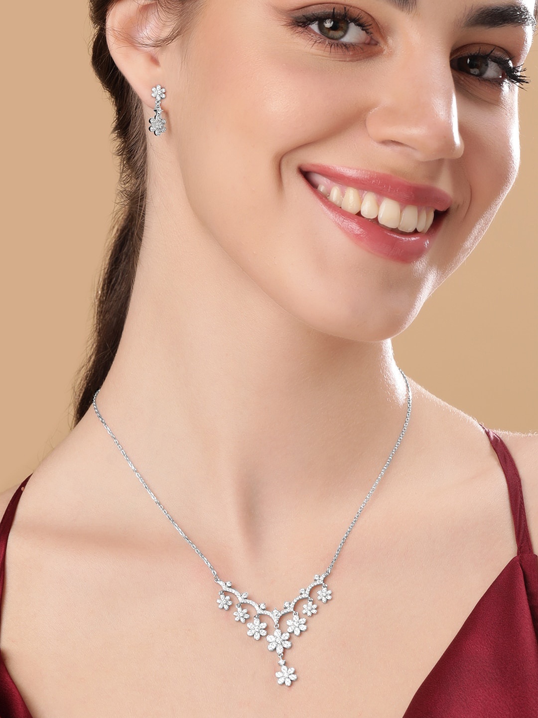 

Rubans Silver Rhodium Plated Jewellery Set