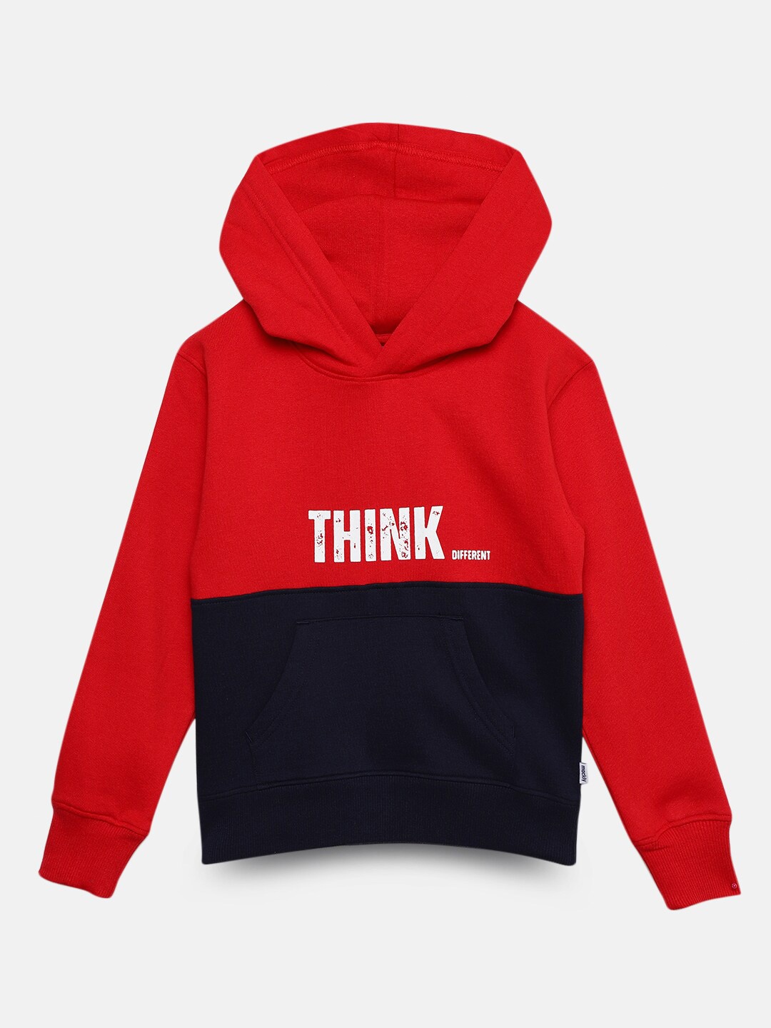 

mackly Boys Colourblocked Hooded Pullover, Red