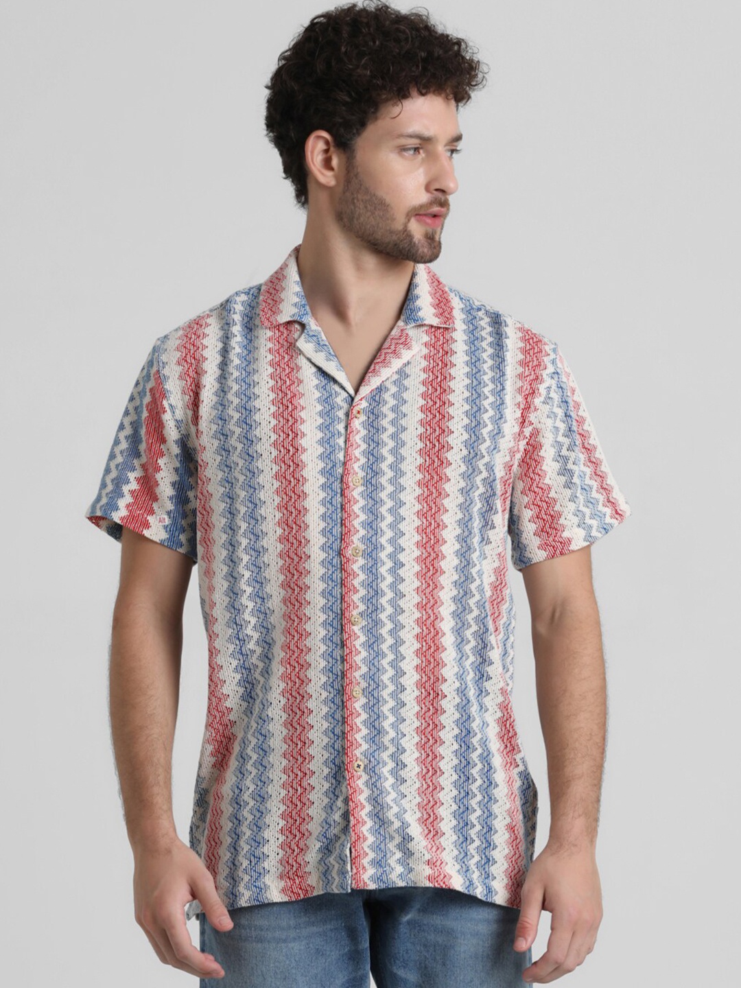 

Jack & Jones Geometric Printed Casual Shirt, Blue