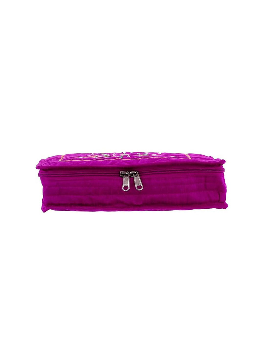 

Kuber Industries Pink Embroidered Cotton Jewellery Organiser