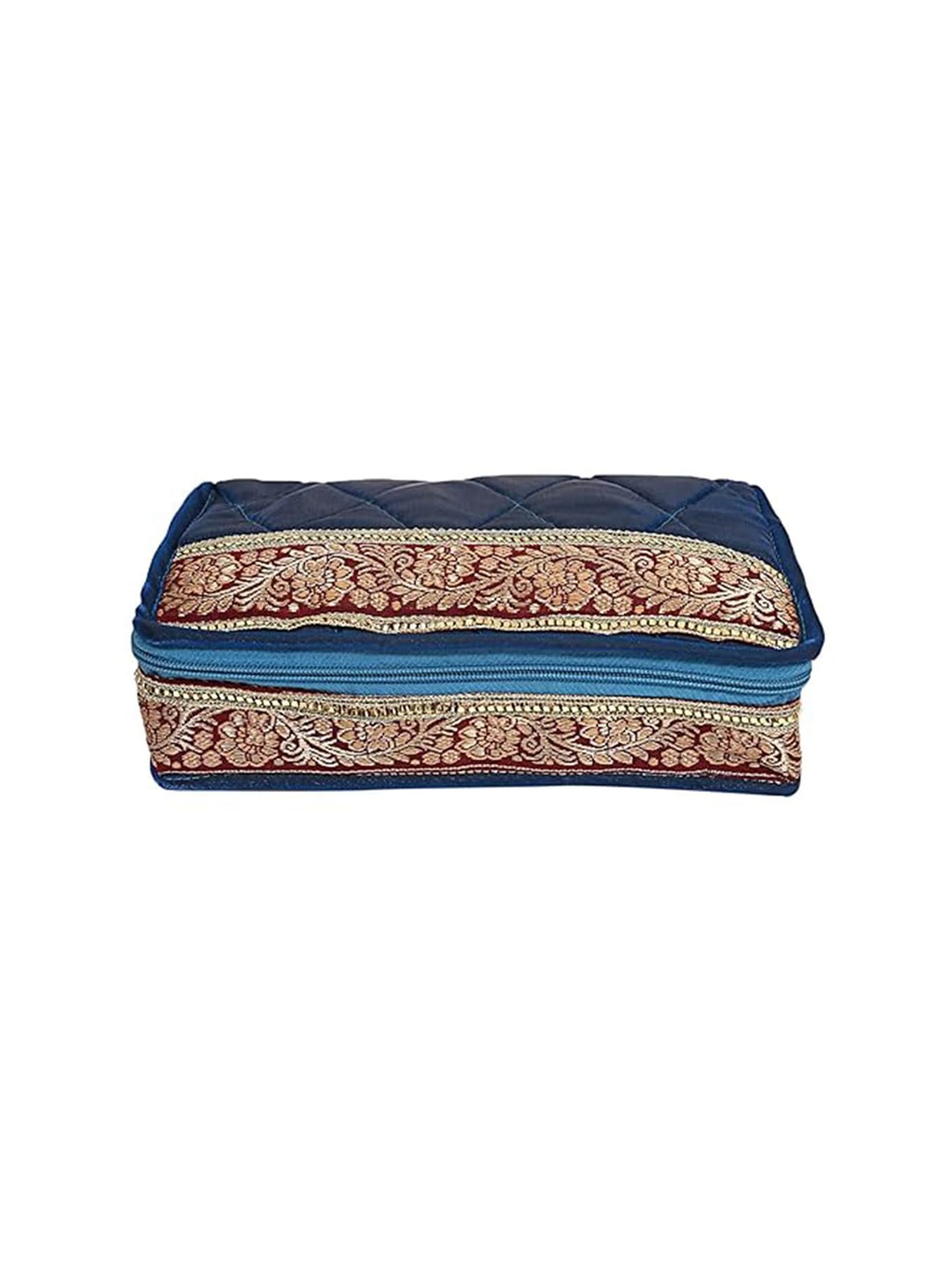 

Kuber Industries Purple & Blue Printed Makeup Pouch Organiser Bag